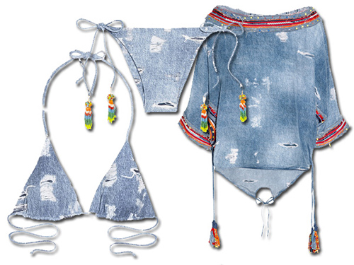 Thu này, rộn ràng bãi biển với bikini denim - 13