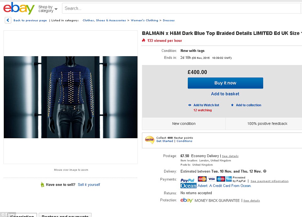 Balmain x H&M xuất hiện trên Ebay với giá "cắt cổ" - 2