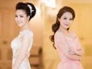 Thời trang - Đan Lê đọ sắc thắm bên Á hậu Thụy Vân