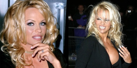 “Quả bom sex” Pamela Anderson từng xăm hình nhẫn cưới ngay trên ngón áp út như một minh chứng cho hạnh phúc hôn nhân cùng Tommy Lee. Tuy nhiên, sau khi ly dị chồng vào năm 1998, Pamela Anderson cũng đã kiên quyết “xóa sổ” luôn hình xăm này.